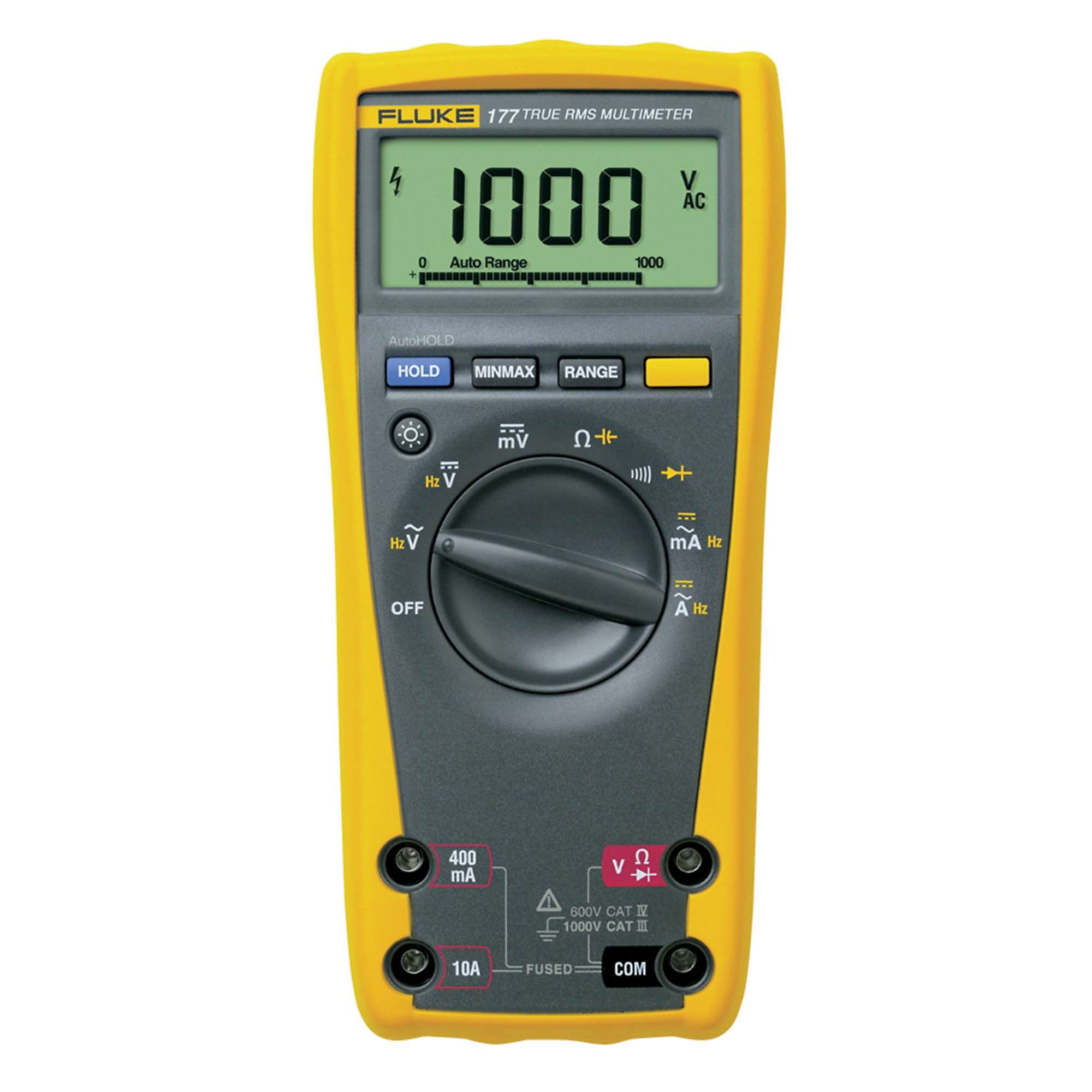 Fluke TRMS Multimeter — True RMS, Digital Display, Backlight, Model# FLU177